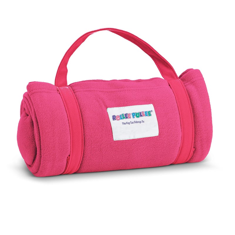 ROLLEE POLLEE Northwest Rollee Pollee Nap Sac Roll-Up Toddler Blanket with Attached Pillow - Soft Fleece Preschool Nap Mat for Daycare or Travel - Machine Washable - Pink - Image 3